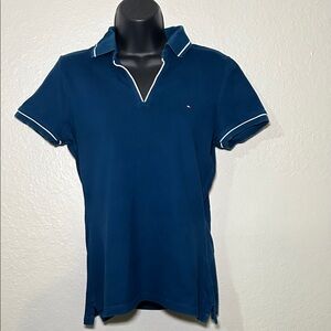 Tommy Hilfiger Dark Blue Polo with White Accents